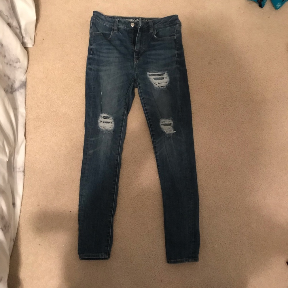American Eagle High Waisted Distressed Jeggings